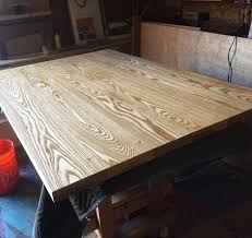 First Coat Is On The Ash Table Top Makeitrain Wood Table Table Rustic Dining Table