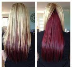 Blonde On Top Red Underneath Awesome Long Straight Hair With Blonde On Top And Red Underneath When Hair Styles Long Straight Hair Cool Hairstyles