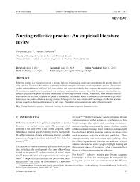 *this sample paper was adapted by the writing center from key, k.l., rich, c., decristofaro, c., collins, s. Pdf Nursing Reflective Practice An Empirical Literature Review