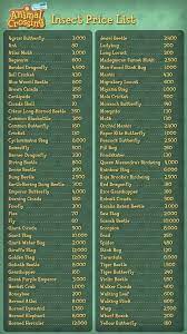 Acnh Insect Price List Animal Crossing Funny Animal Crossing Animal Crossing Fish