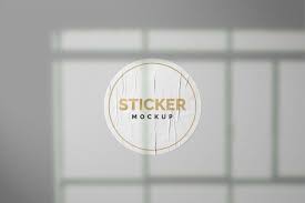 Download Premium Psd Round Sticker Mockup With Shadow Details