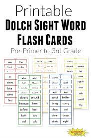 Dolch contains some of the most frequently seen words in the early grades. Dolch Sight Word Flash Cards Free Printable For Kids Sight Word Flashcards Sight Words Printables Pre Primer Sight Words