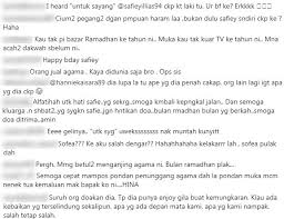 Bagai mencurah air di daun keladi honeybeewax playing with. Menganjing Agama Ketika Ramadan Netizen Berang Safiey Illias Peluk Cium Perempuan Fokus Cari Infonet