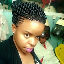 A short updo might seem a little tricky but try out a low messy bun with a few loose hairs falling. Popcorn Twist Natural Hair Styles Marley Braids Styles Braid Styles