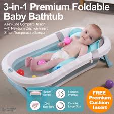 Designed with convenience and style in mind, our collapsible bathtub. 3 In 1 Foldable Baby Bath Tub Soft Hypoallergenic Cushion Insert Smart Thermo Sensor Collapsible Lightweight Portable Non Slip Skid Proof Space Saver Ergonomic Shower Bathtub For Toddler Newborn Toddlerfinest Lazada Singapore