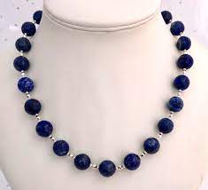 Lapis Lazuli Necklace Navy Blue Necklace Dark Blue Gemstone Necklace Semi Precious Natural Stone Nec Blue Gemstone Necklace Natural Stones Necklace Necklace