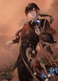 I Wanted To Draw Zhongli In Ancient Clothes After The War And Losing Guizhong Genshin Impact Anime Drawings Anime Art