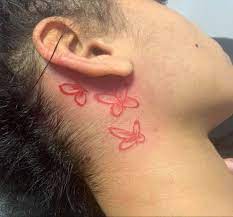 Red Butterfly Tattoo Red Butterfly Tattoo Butterfly Tattoo Butterfly Tattoo Behind Ear