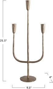 Vintage enamelled green candlestick holder. Creative Co Op Hand Forged Metal Candelabra Holds 3 Taper Candle Holder Antique Brass Finish Home Decor Candelabras Ekoios Vn
