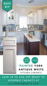 Lilyanncabinets York Antique White Painted Cabinets Is Made Of Birch Wood Its Glazed C Antique White Kitchen Cabinets Kitchen Cabinets Antique White Kitchen