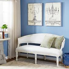 The fabric is linen which would be easy to clean using the professional detergent. Traditional 35 X 67 Inch White Cushioned Sofa Overstock 20445622