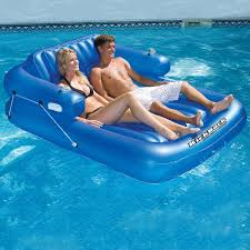Swimline Kickback Double Adjustable Lounger Swimming Pool Floats Pool Lounger Inflatable Pool