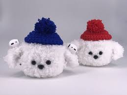 Custom Color Fluffy White Dog Airpods Case Cute Poodle Pom Beanie Hat Knitted Crochet Airpod Cover Funny Animals Pet Accessories Couple Gift Crochet Case Diy Dog Stuff White Dogs
