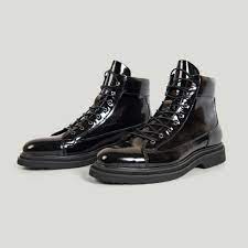 Marc Nolan New Aiden Black Patent Leather Combat Boots Facebook