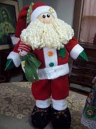 boneco papai noel em pe com molde para imprimir manualidades navidenas manualidades munecos navidenos