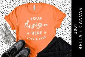Coral Bella Canvas 3001 Funky Tee Mockup Graphic By Lockandpage Creative Fabrica Design Mockup Free Shirt Mockup Tshirt Mockup
