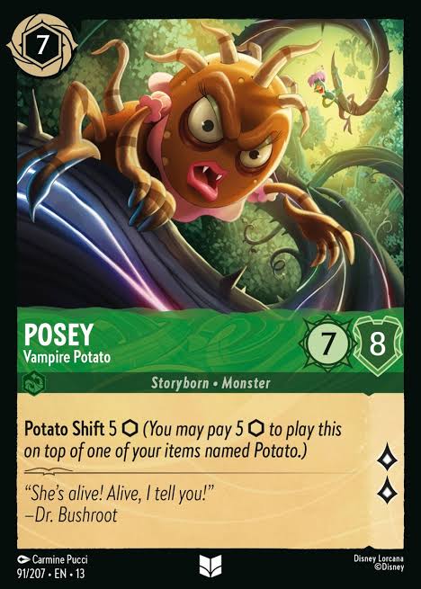 Posey - Vampire Potato 91/207 » Disney Lorcana Card Details + Review »  Lorcana Player