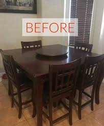 * if you wish, you can makeover walls with wallpaper. 9 Dining Room Table Makeovers We Can T Stop Looking At Dining Room Table Makeover Kitchen Table Makeover Table Makeover