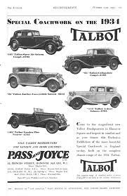 Talbot Range Motor Car Autocar Advert 1933 British Cars Car Ads Classic Cars