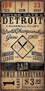 Vintage Style Detroit Baseball Ticket Graphic Artwork Giclee Etsy Detroit Baseball Baseball Ticket Detroit Tigers Baseball