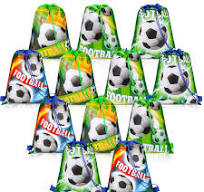 Qpout 12 pezzi Borse per Feste di Calcio con Coulisse, 13,2 x 10,6 pollici  Zaino da calcio, Forniture per feste di compleanno per bambini Borse ...