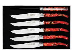 Coffret 6 Laguiole Table G David Rainbow Rouge 21cm 2981 Couteaux D Couteau Couteaux De Table Acier Inox