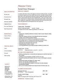 Retail Store Manager Resume Job Description Sample Example Template Marketing Stock Sales