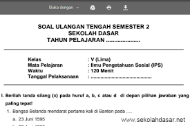 Soal uts ips kelas 5 semester 1 kurikulum 2013 revisi 2017. Soal Latihan Uts Ips Kelas 5 Sd Mi Semester 2 Sekolahdasar Net