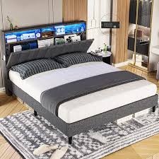 Bed Frame With Storage Headboard