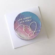 Love Yourself Answer Cake Album Cover Bts Cake Bts Loveyourself Bts Cake Bts Birthdays Cute Birthday Cakes