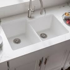 Browse a wide range of options, including ceramic undermount sinks, in for a stylish kitchen, look no further than ceramic kitchen sinks. Quartz Classic 33 L X 21 W Double Basin Undermount Kitchen Sink Undermount Kitchen Sinks White Undermount Kitchen Sink Sink