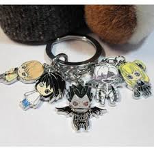 Buy Death Note Kira L Ryuuk Misa Rem 5pcs Set Keychain Keychains Л лоулайт / l lawliet.