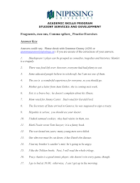 This is a proofreading exercise. Fragments Run Ons And Comma Splices Exercises Exercise