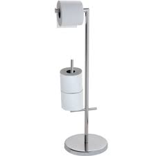 Porta Papel Higienico De Piso Redondo Aco Inox 22x22x69cm Porta Papel Higienico Porta Papel Banheiro