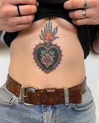 Sacred Heart Sternum Tattoo Tattoo Ideas And Inspiration Sacred Heart Tattoos Body Art Tattoos Heart Traditional Tattoo