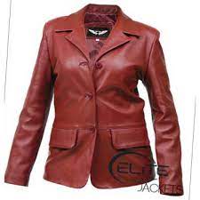 Imperial Red Two Pockets Women Leather Coat Leather Coat Red Leather Coat Jackets For Women