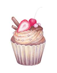 A Colored Pencils Tutorial How To Draw A Cupcake Eugenia Hauss Cake Drawing Cupcakes Art Drawing Cupcake Drawing