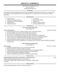 Senior Photographer Resume Example Myperfectresume Resume Examples Photographer Resume Resume Objective Sample