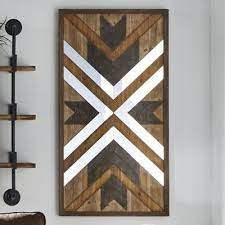 Wooden Mirror Art Wood And Mirrors Tribal Pattern Wall Art With Hand Painted Details Wood And Comp Tribal Nursery Decor Wall Paint Patterns Geometric Wall Art