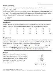 3 31 finding factors worksheet help. Finding Prime Factors Worksheet For 6th Grade Lesson Planet