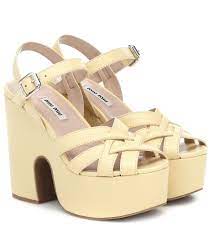 miu miu leather platform sandals miumiu shoes
