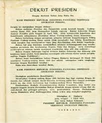 Isi Dekrit Presiden 5 Juli 1959 Latar Belakang Dan Dampaknya