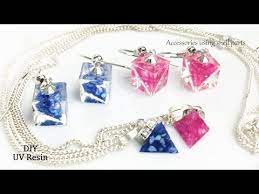 uvレジン 100均のモールドとシェルパウダーでピアスとネックレスを作ってみました youtube レジン 100均 レジンアクセサリー アクセサリー