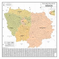 Ouvrez sur notre carte dans quelle situation est votre plage préférée. Carte De France Administrative Region Ile De France Vintage 100x100 Cm Poster Plastifie