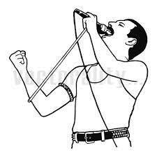 Freddie Mercury Queen Rock And Roll Vector Art Stencil Instant Etsy In 2021 Queen Drawing Freddie Mercury Tattoo Line Art Drawings