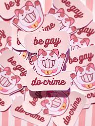 Be Gay Do Crimes Puppycat Pride Cute LGBTQ Stickers Matte - Etsy