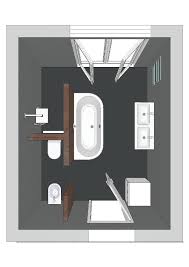 Ein Badezimmer Mit Einer Badewanne Die Auf Drei Seiten Freisteht Badezimmer Badezimmerideen Bad Grundriss