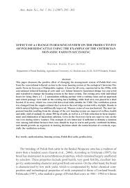 Pdf Effect Of A Change In Housing System On The Productivity Of Polish Red Cattle Using The Example Of The Cistercian Monastic Farm In Szczyr Zyc