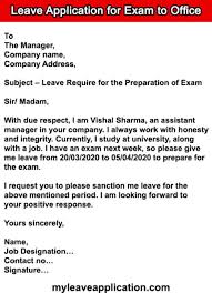 Hope you all like this explanation and. Leave Application For Exam