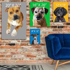 Affordable pet portraits, digitally painted from your pictures. Personalised Pet Canvas Print Custom Dog Cat Portrait Canvas Canvas Creatures Uk